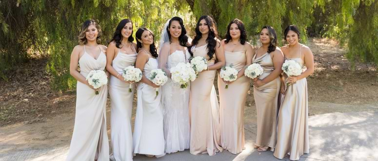 Glitzy bridesmaid hot sale dresses